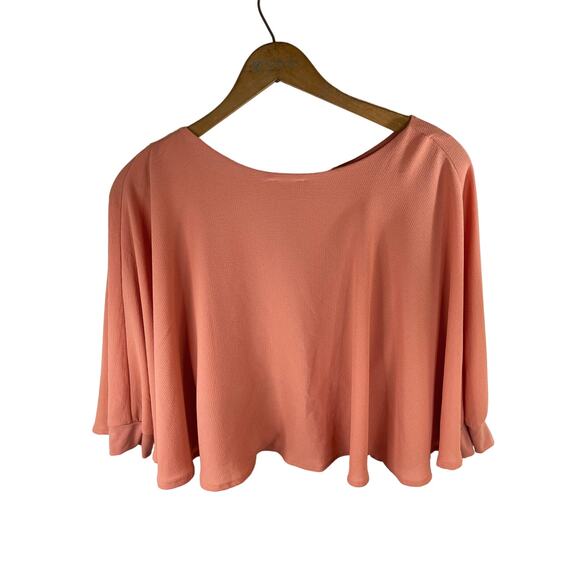 Boho Coral Batwing Crop Top Zara Collection - Picture 7 of 9